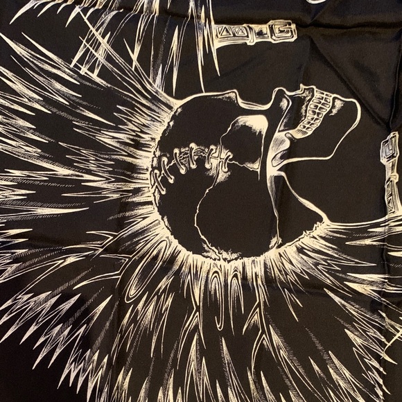 Thomas Wylde Monochrome Skull Pattern Scarf - Picture 3 of 3